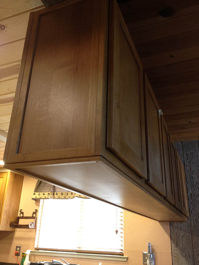 Capped upper cabinets refacing